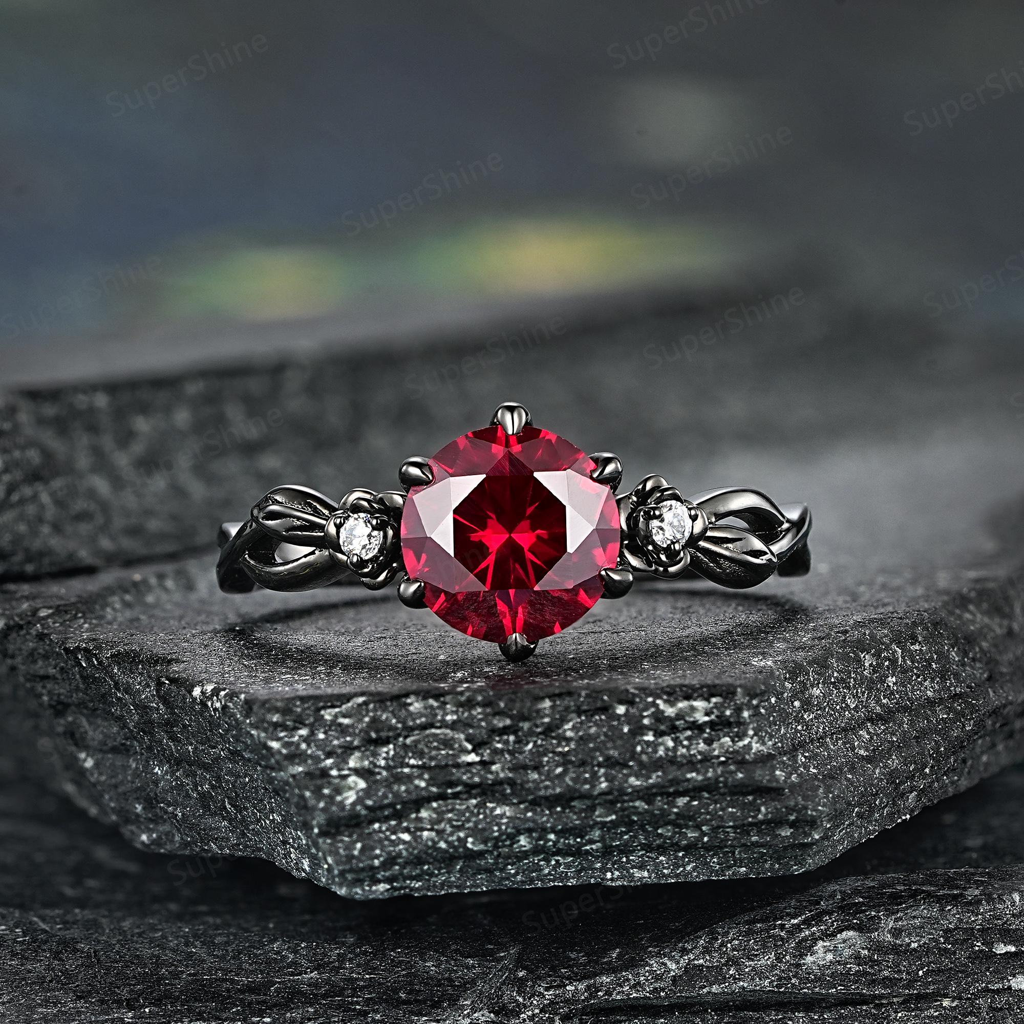 Ruby Gothic Engagement Ring