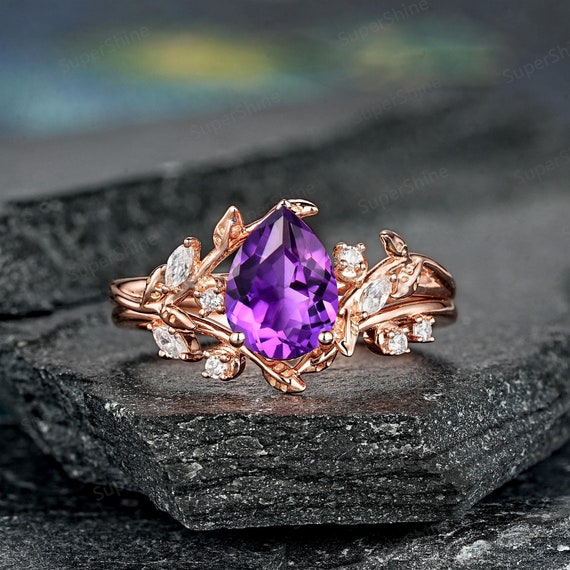 Purple Stones For Rings 925 Sterling Silver Purple Amethyst Stone