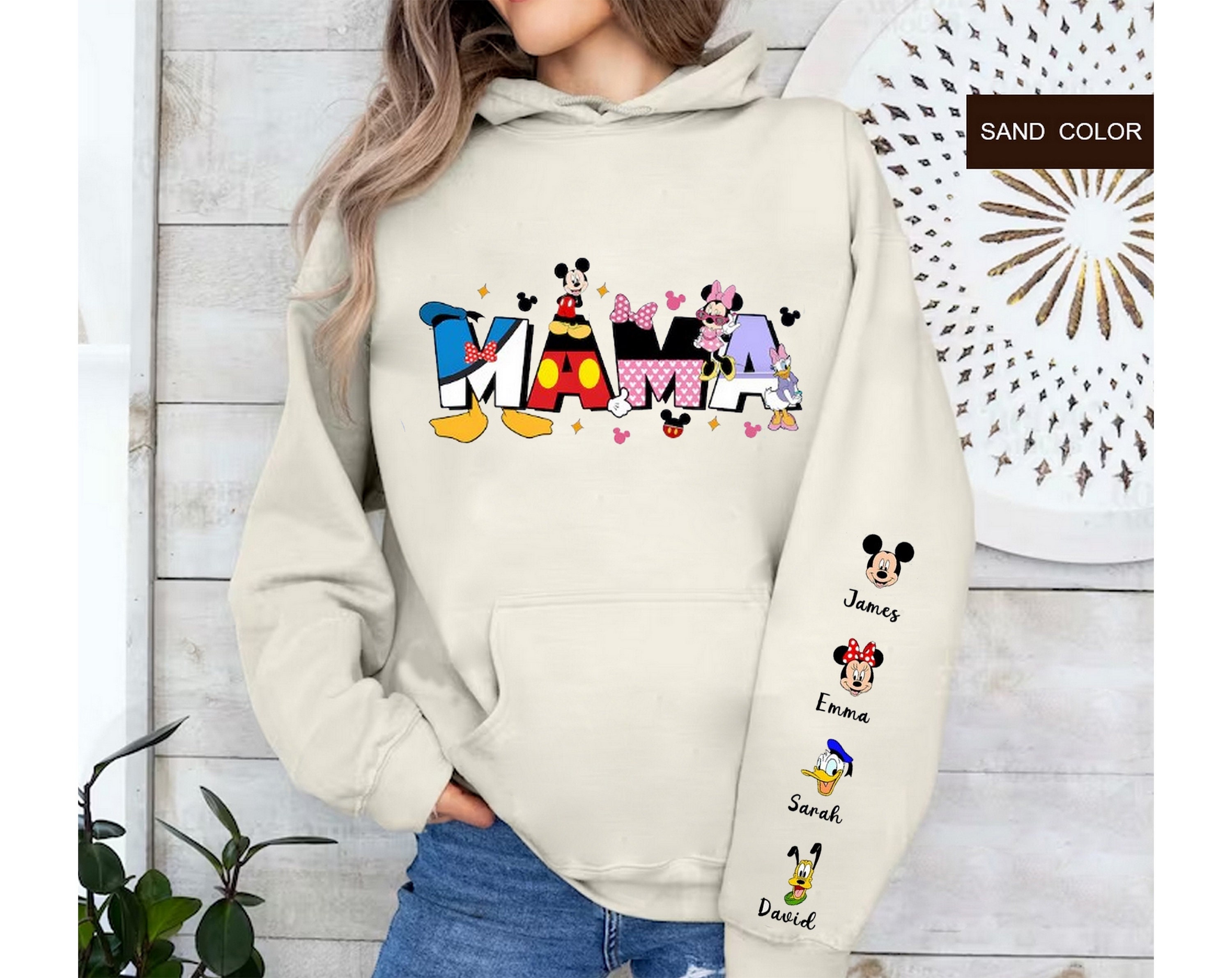 Discover Personalized Mama Hoodie, Mama Cartoon Mouses Movie Hoodie, Mother's Day Gift