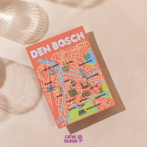 A6 kaart Den Bosch - Map illustratie 's-Hertogenbosch