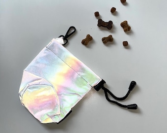 Reflective Dog Treat Pouch – Waterproof Training Treat Bag with Clip & Drawstring, Night Visibility Accessory