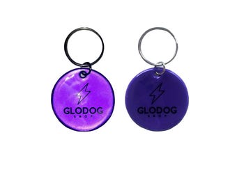 Reflective Dog Tag Keychain – Glow-in-Dark Pet ID Charm, Clip-On Safety Tag for Dogs