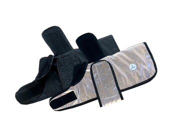 Black Reflective Fleece Lined Waterproof Dog Coat