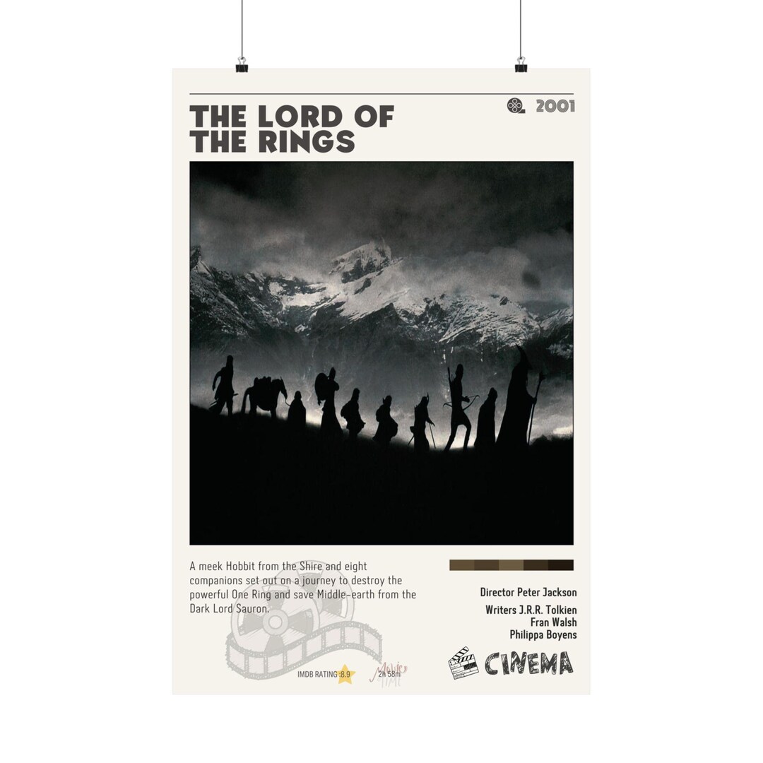 The Lord of the Rings Retro Movie Poster, Classic Vintage Poster, Art ...