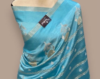 Sari de seda de mango suave Banarasi, ropa de fiesta de boda