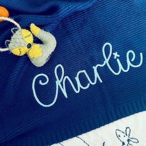 Baby Blanket, Baby gift, Newborn gift, Personalized Name, Stroller Blanket, Newborn Baby Gift, Soft Breathable Cotton Knit, baby shower gift