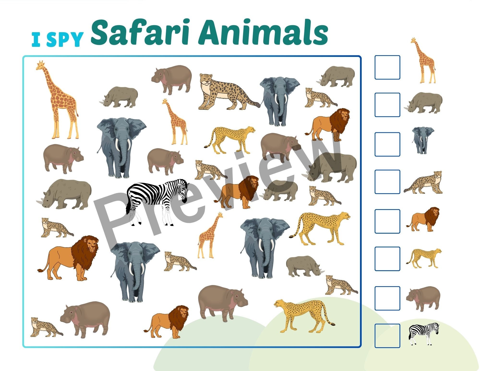 I-SPY Animals, Find and Count, Animals Theme, Insect for Kindergarten ...