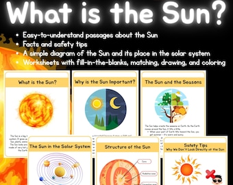 Alles über die Sonne - Wissenschaftliche Aktivitäten für Kinder, Arbeitsblätter, Fakten, digitale Dateien