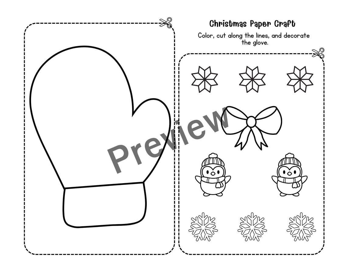 Christmas, DIY Paper Craft, Cut and Paste - Etsy