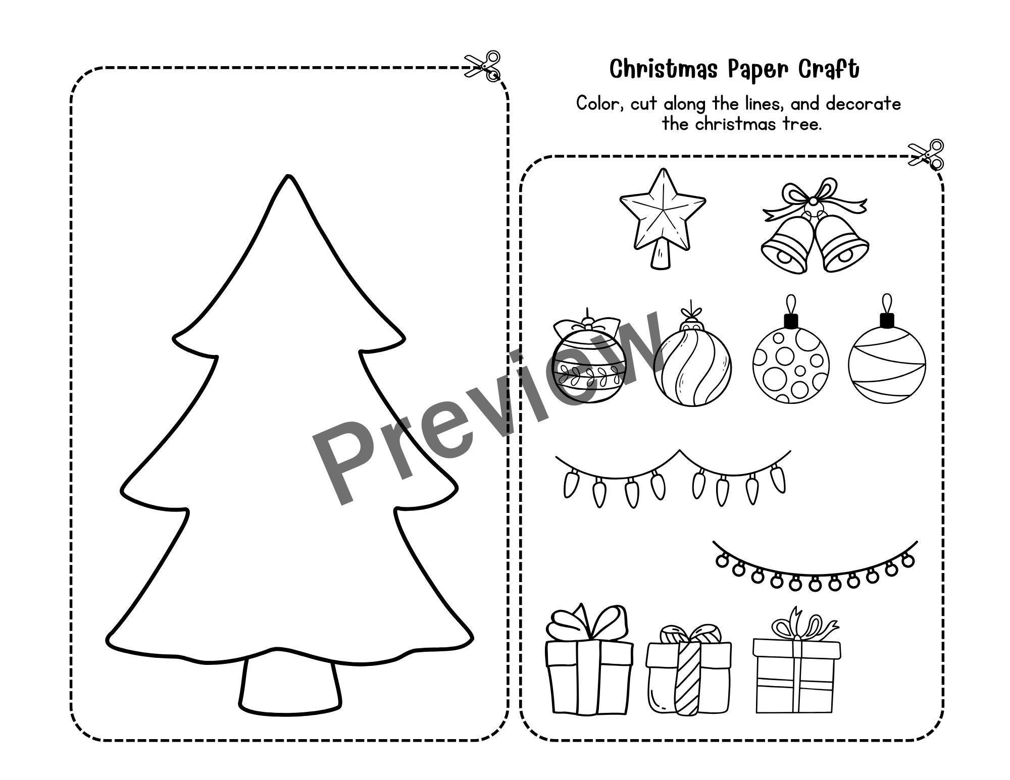 Christmas, DIY Paper Craft, Cut and Paste - Etsy