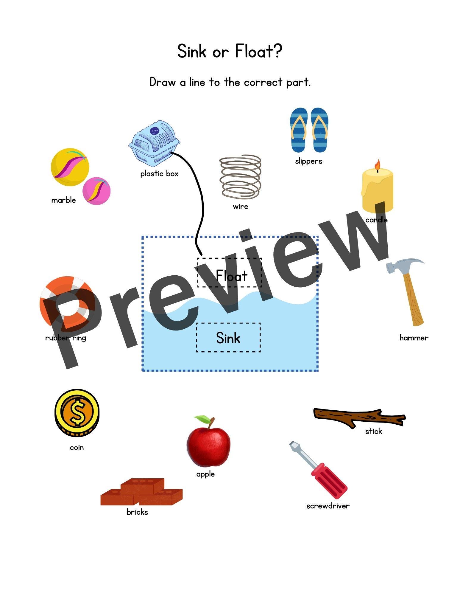 Sink or Float Science Experiment, Fun Activity With Worksheets - Etsy