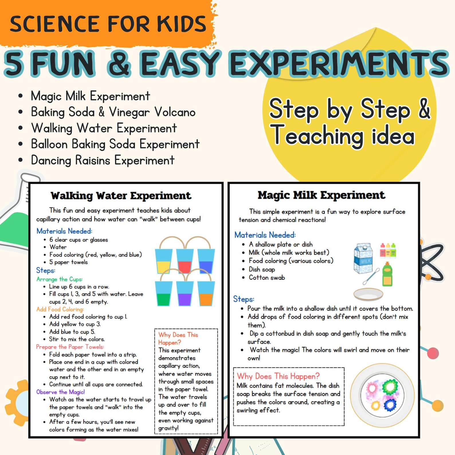 Five Fun & Easy Science Experiments for Kids! - Etsy
