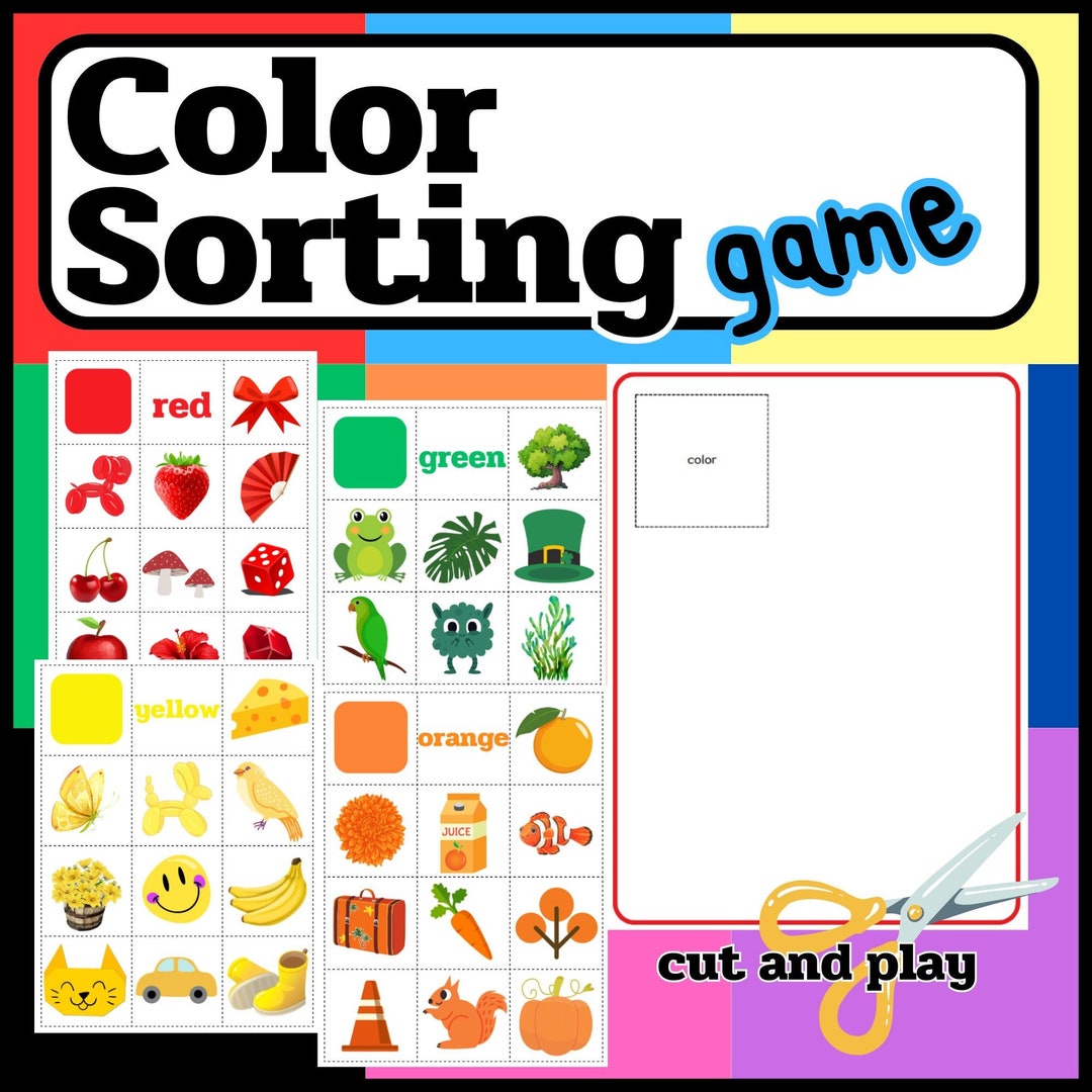 Color Sorting Cut and Play Fun Activity for Preschool and Kindergarten ...