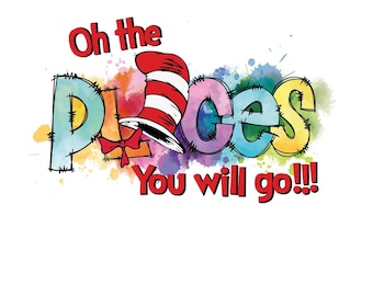 Dr Seuss Oh The Places You Will Go PNG, Salva il pianeta PNG, Dr Hat PNG, Il gatto col cappello PNG, Maglietta insegnante dedicato PNG, La cosa