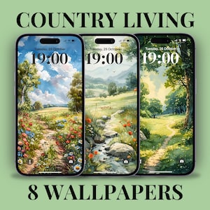 Sfondi per telefono estetici Country Living Accogliente Rustico Natura Paesaggio Cottagecore Prato Foresta Campi di fiori selvatici Boho HD Sfondo per iPhone