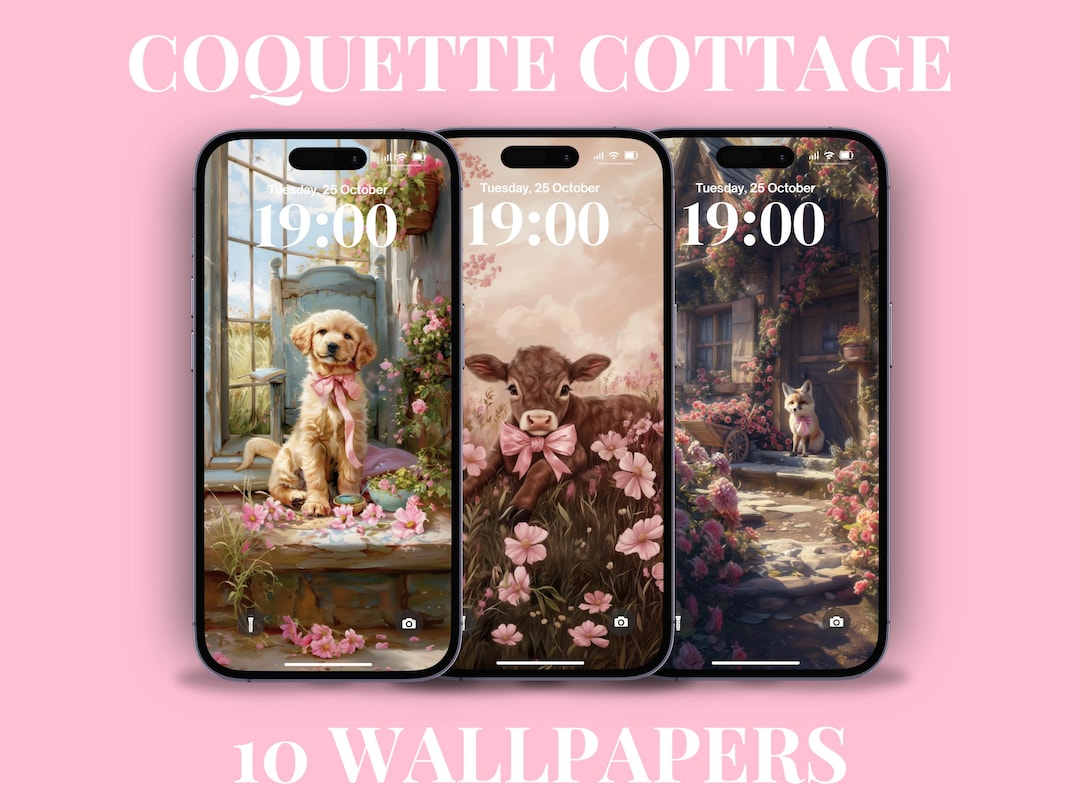 Coquette Aesthetic Phone Wallpapers Pink Ribbon Bow Cute Cottage ...