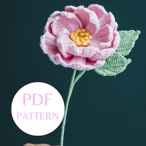 PDF パターン - かぎ針編みのダマスク ローズ、かぎ針編みのパターン、花のパターン、バラのパターン