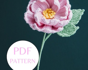 Crochet Damask Rose Pattern – Elegant Flower (PDF Pattern)