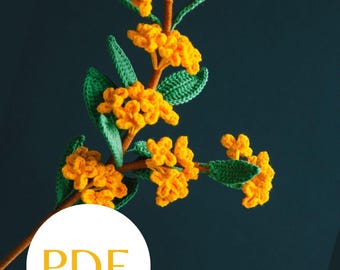 Osmanthus Flower Crochet Pattern | Botanical Amigurumi Tutorial (PDF)