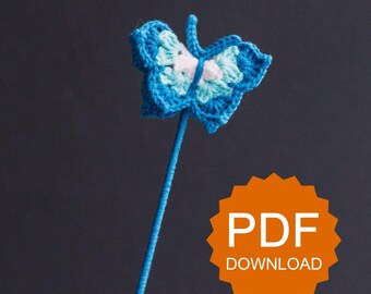 Crochet Butterfly PDF Pattern, Easy Beginner Tutorial