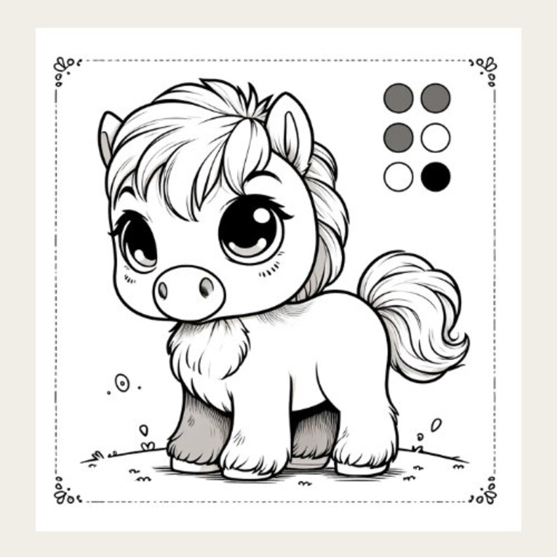 Digital. Coloring Book, Animals, Fun, Children, Farm, Printouts