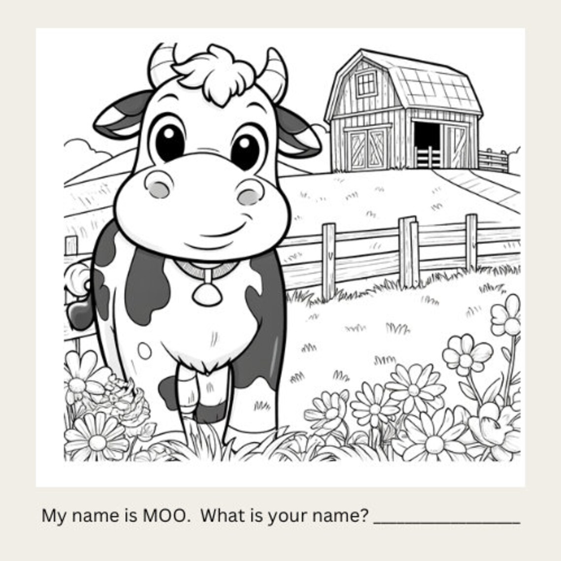 Digital. Coloring Book, Animals, Fun, Children, Farm, Printouts