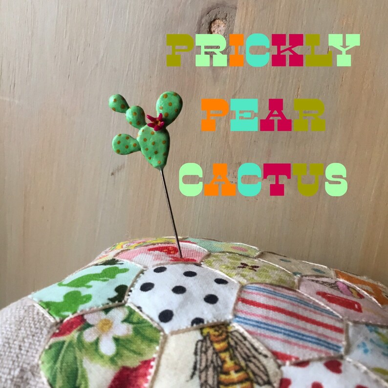 Prickly Pear Cactus Pin Topper Sewing Pin Notion Southwest Love