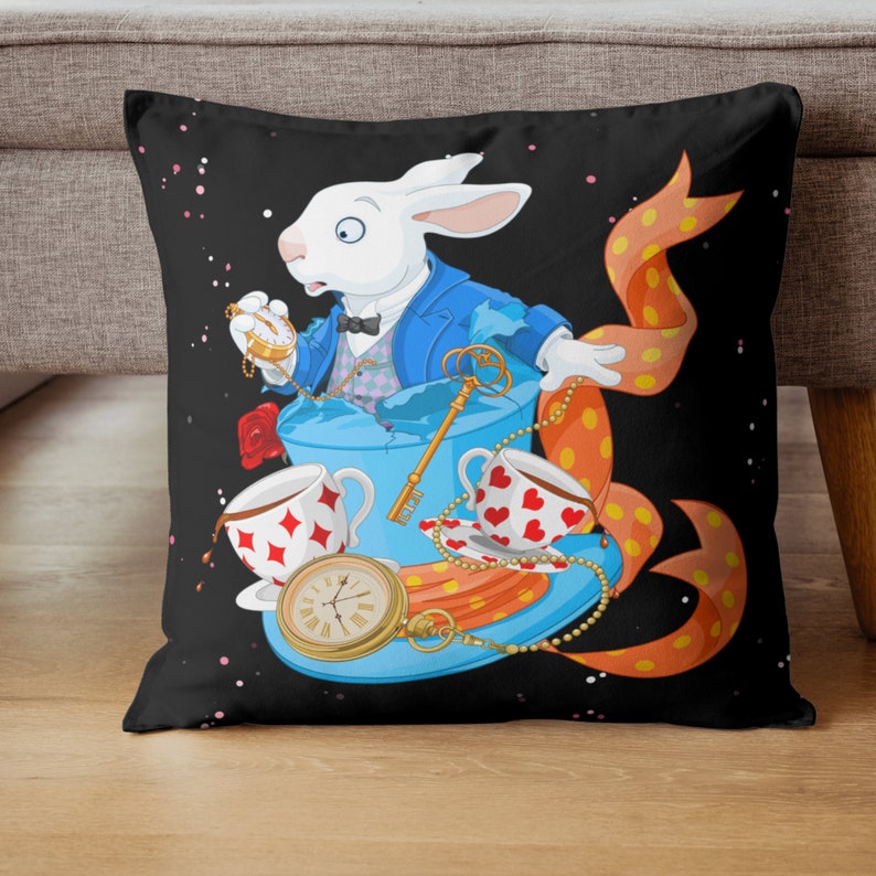 Magical White Rabbit in Wonderland Illustration Fantasy Art Print for ...