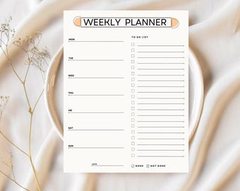 Weekly Planner Printable: Minimalist To-Do List (Digital Download)