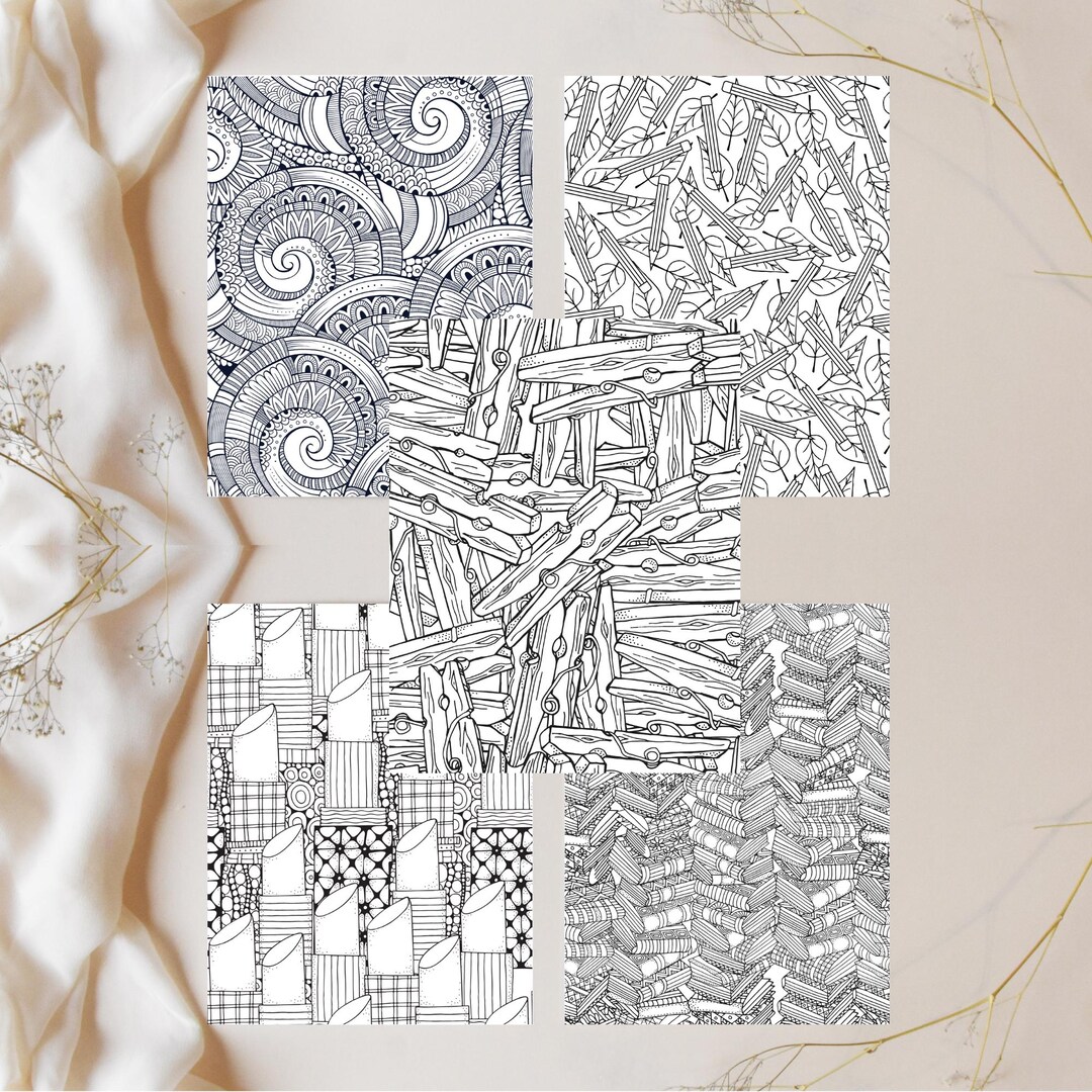 Hand-drawn Zentangle Coloring Pages | Digital Download | Relaxing ...