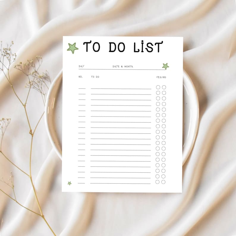 Printable To do List Template Daily Task Organizer Minimalist Printable To do List Template Daily Task Organizer Minimalist