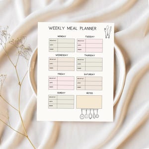 Weekly Meal Planner: Printable Meal Prep Tracker (Digital Download)