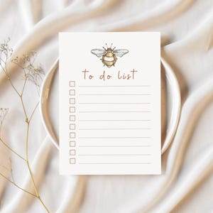 Att-göra-lista med vintagebi: Rustik aktivitetsplanerare för honungsbi (utskrivbar PDF och PNG)