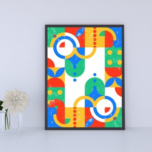 Colorful Geometric Abstract Art Print: Modern Wall Decor (Digital Poster)