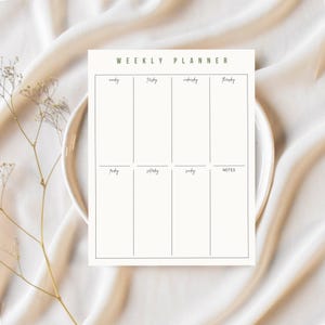Minimalist Weekly Planner Printable: Simple Layout, A4/Letter Size (Digital Download)