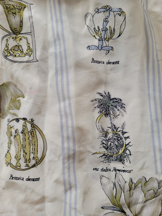 ISHYU Vintage Silk Alphabet Botanical Print white… - image 5
