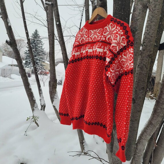 christmas sweater reindeer icelendic sweater Wool… - image 9