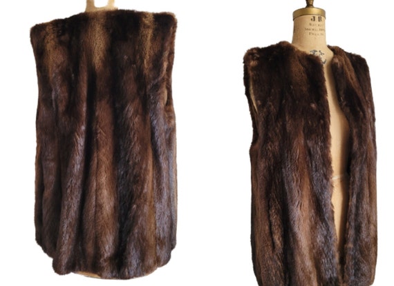 Vintage Brown Beaver Fur Vest Large Etsy Canada