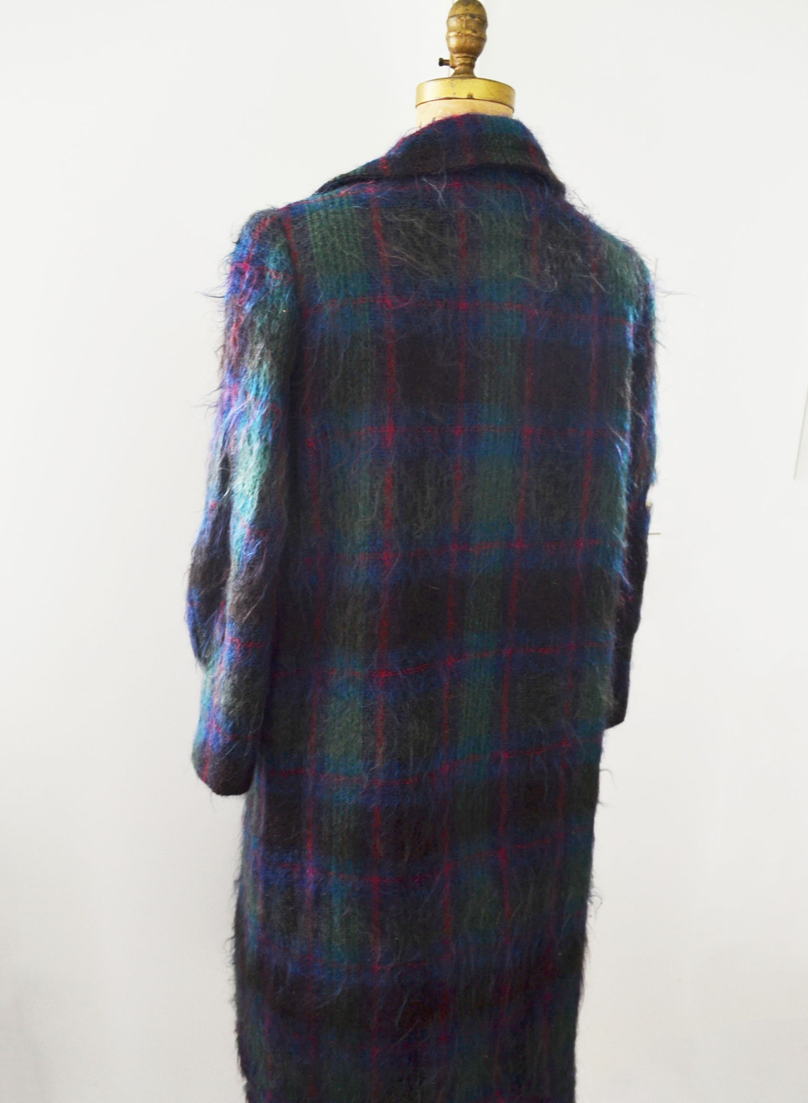Vintage Mohair Coat Plaid Overcoat by Samuel Tweed Size 12 Etsy