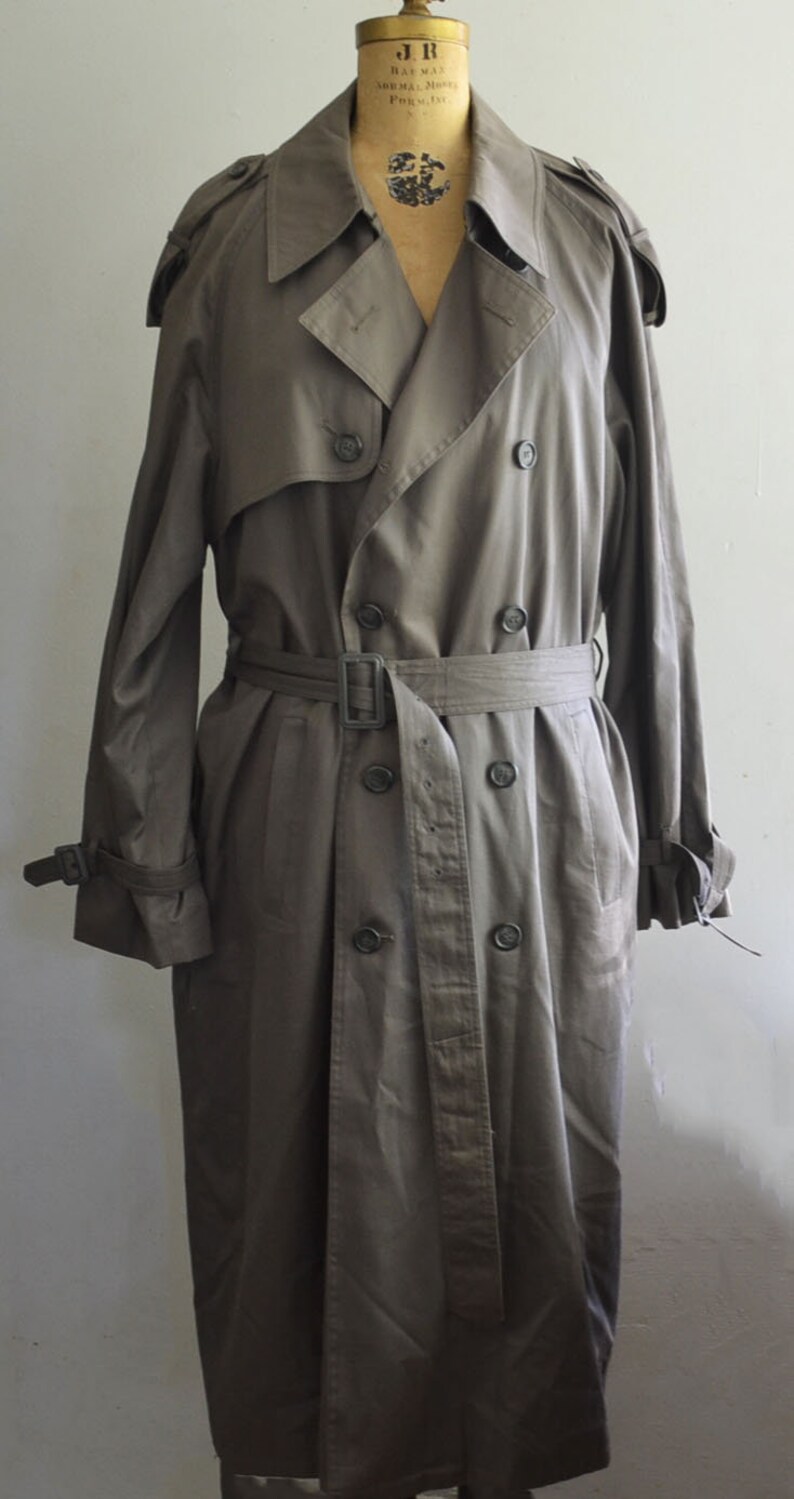 Yves Saint Laurent Trench-Coat / Gray YSL coat size 44R | Etsy