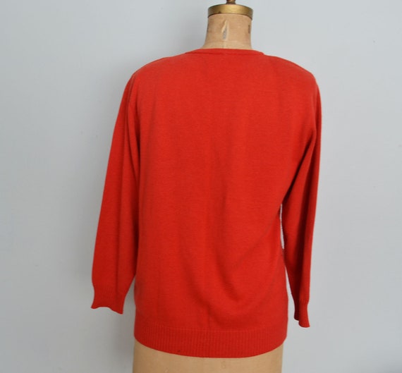 vintage MONDI Cardigan sweater  Orange wool and c… - image 5