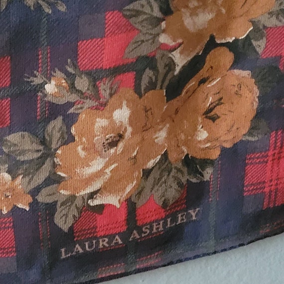 Vintage Laura Ashley silk scarf floral semi sheer… - image 6