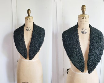 Vintage black Persian Lamb fur collar