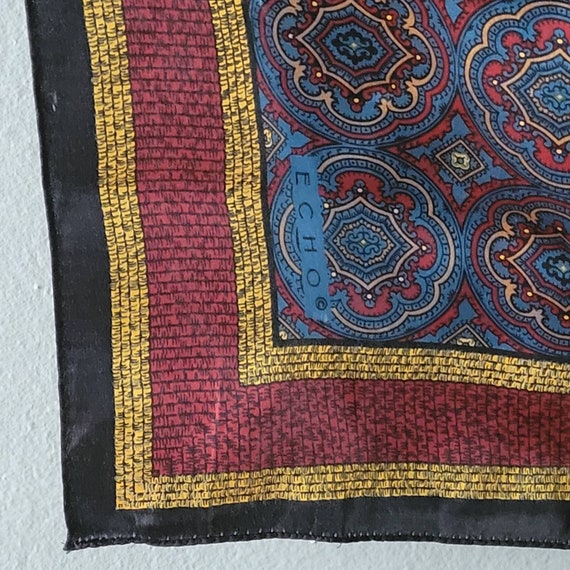Womens silk scarf, Echo silk scarf vintage paisle… - image 4