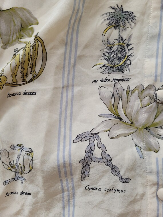 ISHYU Vintage Silk Alphabet Botanical Print white… - image 4