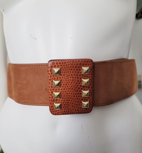 Vintage 80s MONDI Brown Leather Belt 29inches to 33inches - Etsy display picture 2