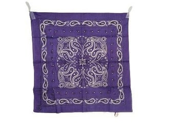 Vintage  purple cotton bandana by Emmanuel Geraldo scarf