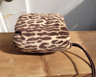 Faux Fur Muff Animal print fur bag handwarmer