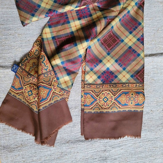 vintage  mens  silk scarf double side,Made in Ita… - image 4