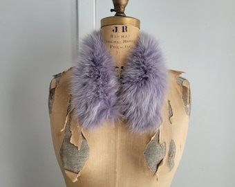 Vintage  Lavender fox fur scarf headband